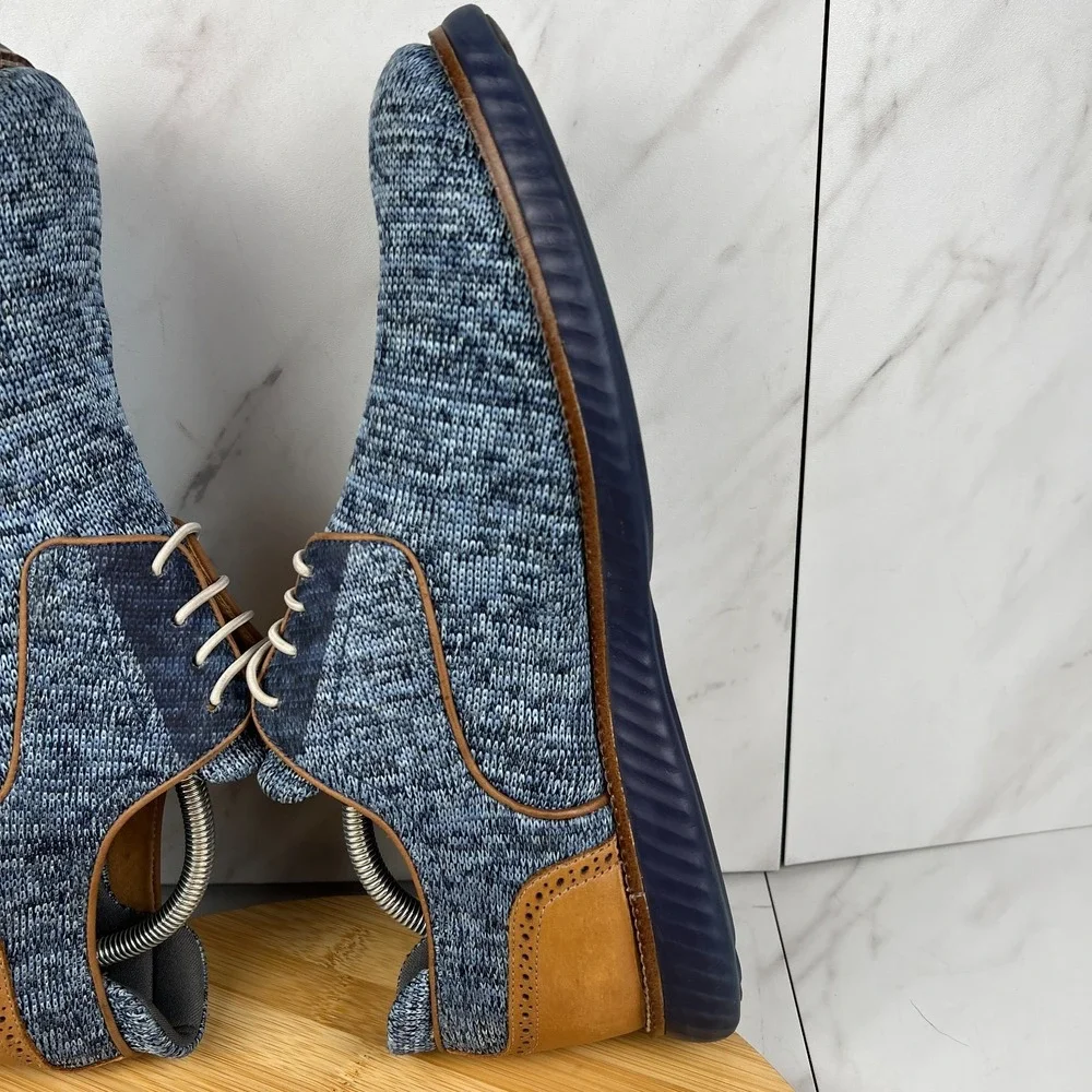 Martin Dingman Countryaire Mens Size 10 M Blue Fly Knit Slip On Shoes 740464